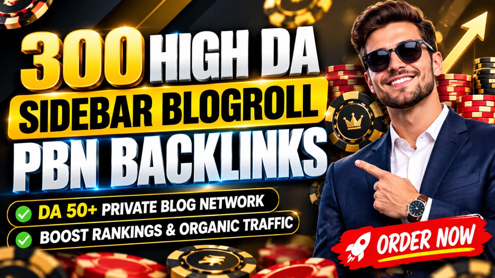 300 Premium PBNs Sidebar Blogroll Backlinks From DA50...
