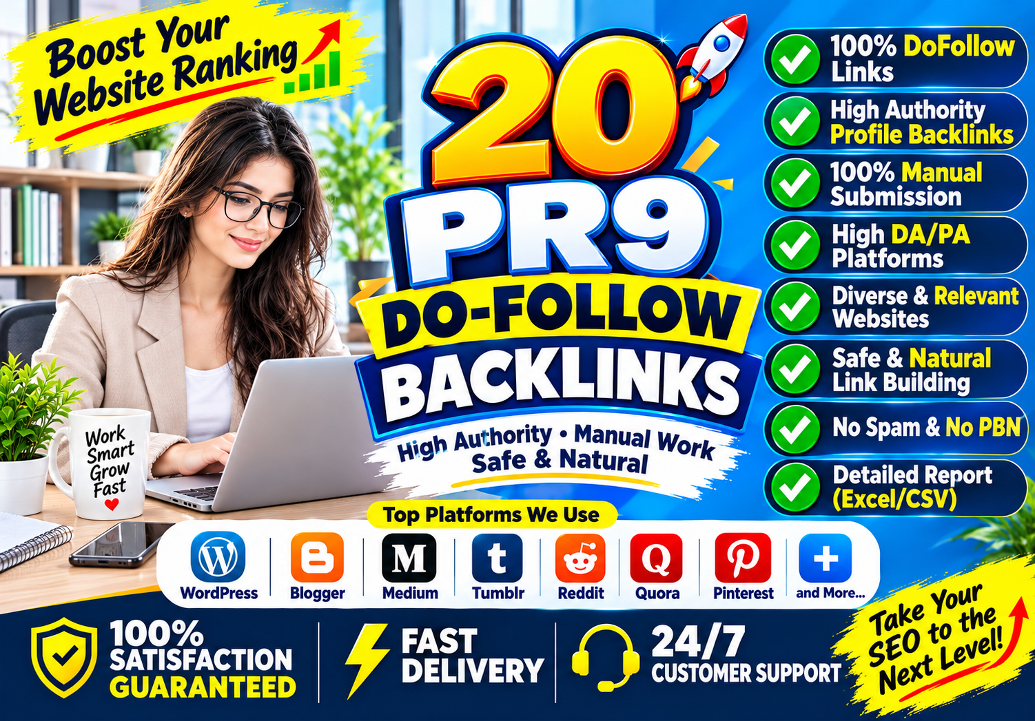 I will build 20 Dofollow manual high authority profil...