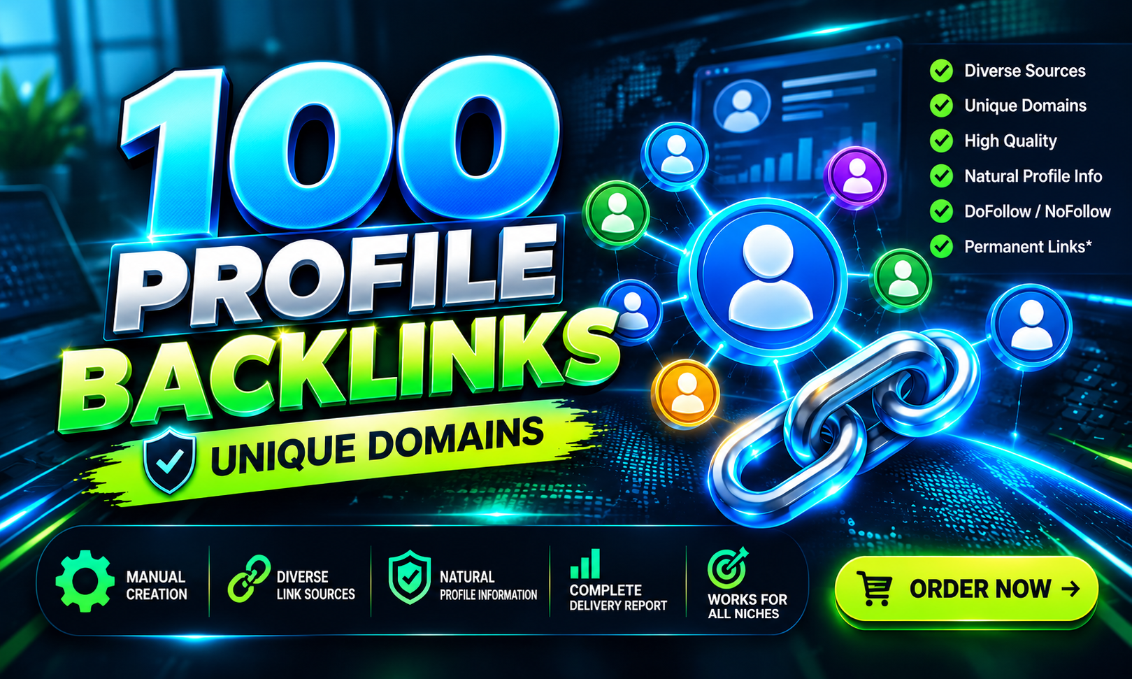 I Will Create 100 Manual Profile Backlinks for Your W...