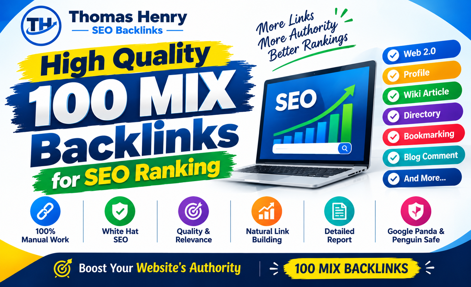 100 SEO Mix Backlinks for Better Website Authority