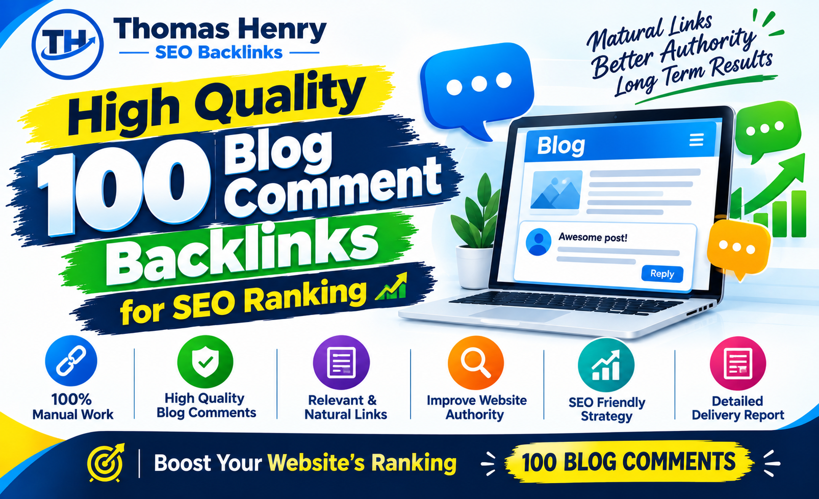 High Quality 100 Blog Comment Backlinks for SEO Ranki...