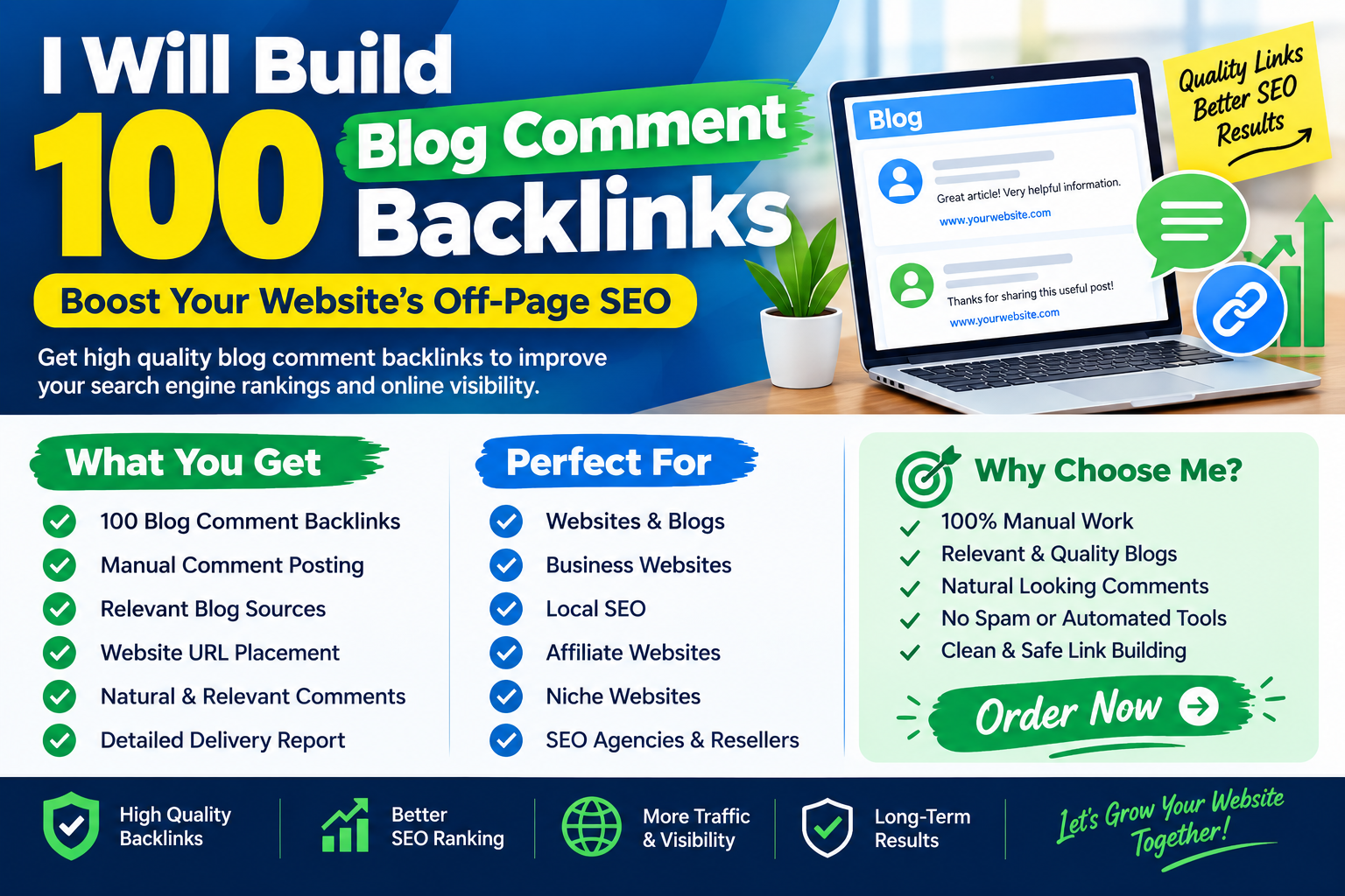 I Will Build 100 High Quality Blog Comment Backlinks