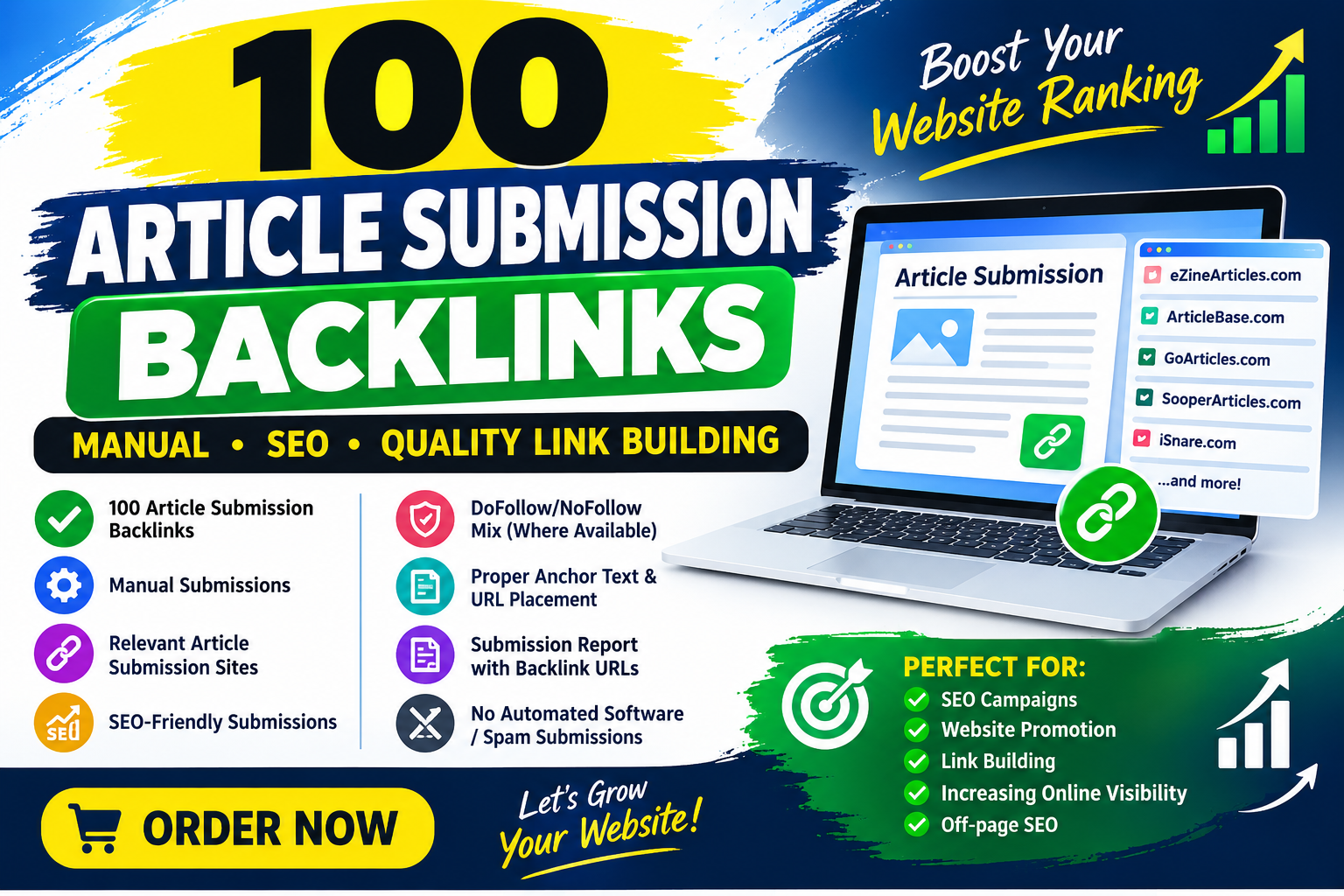 I will create 100 High Quality Article Submission bac...