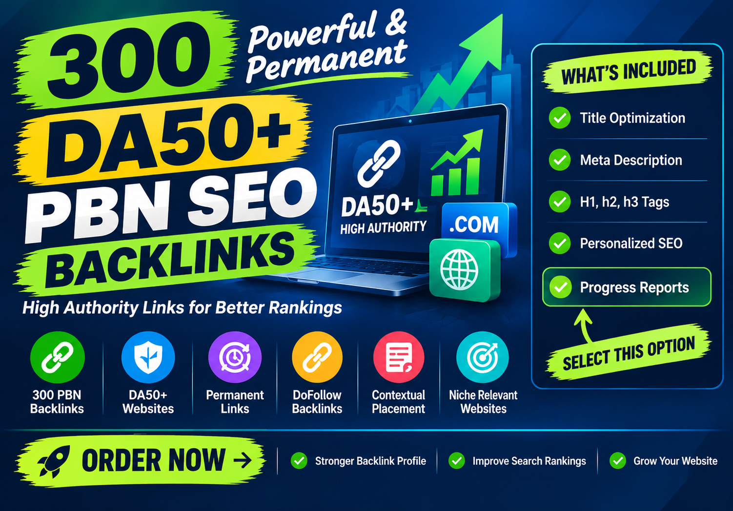 300 Powerful & Permanent DA50+ PBNs SEO backlinks