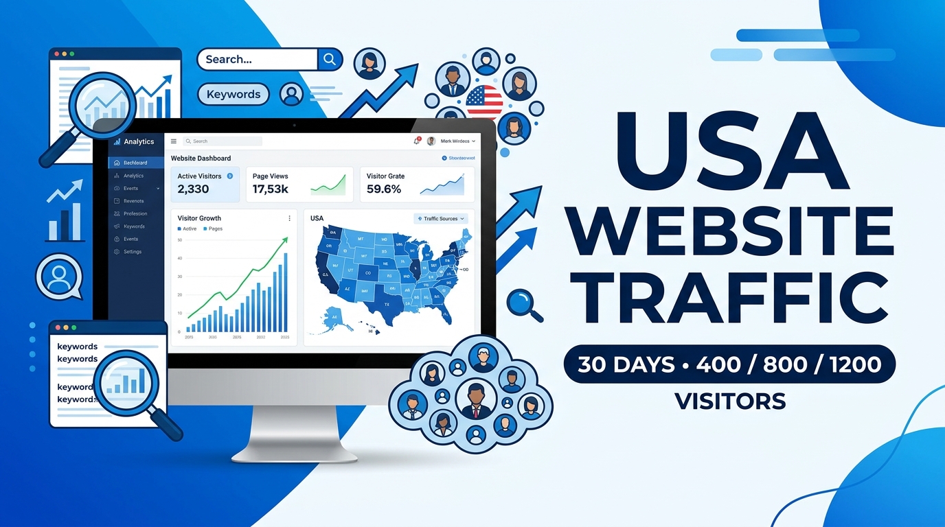 I will deliver USA website traffic to your website fo...