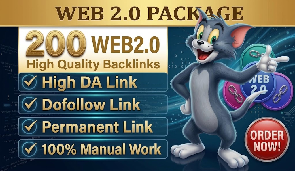 200 Premium Web 2.0 DoFollow Backlinks - 100 Manual W...