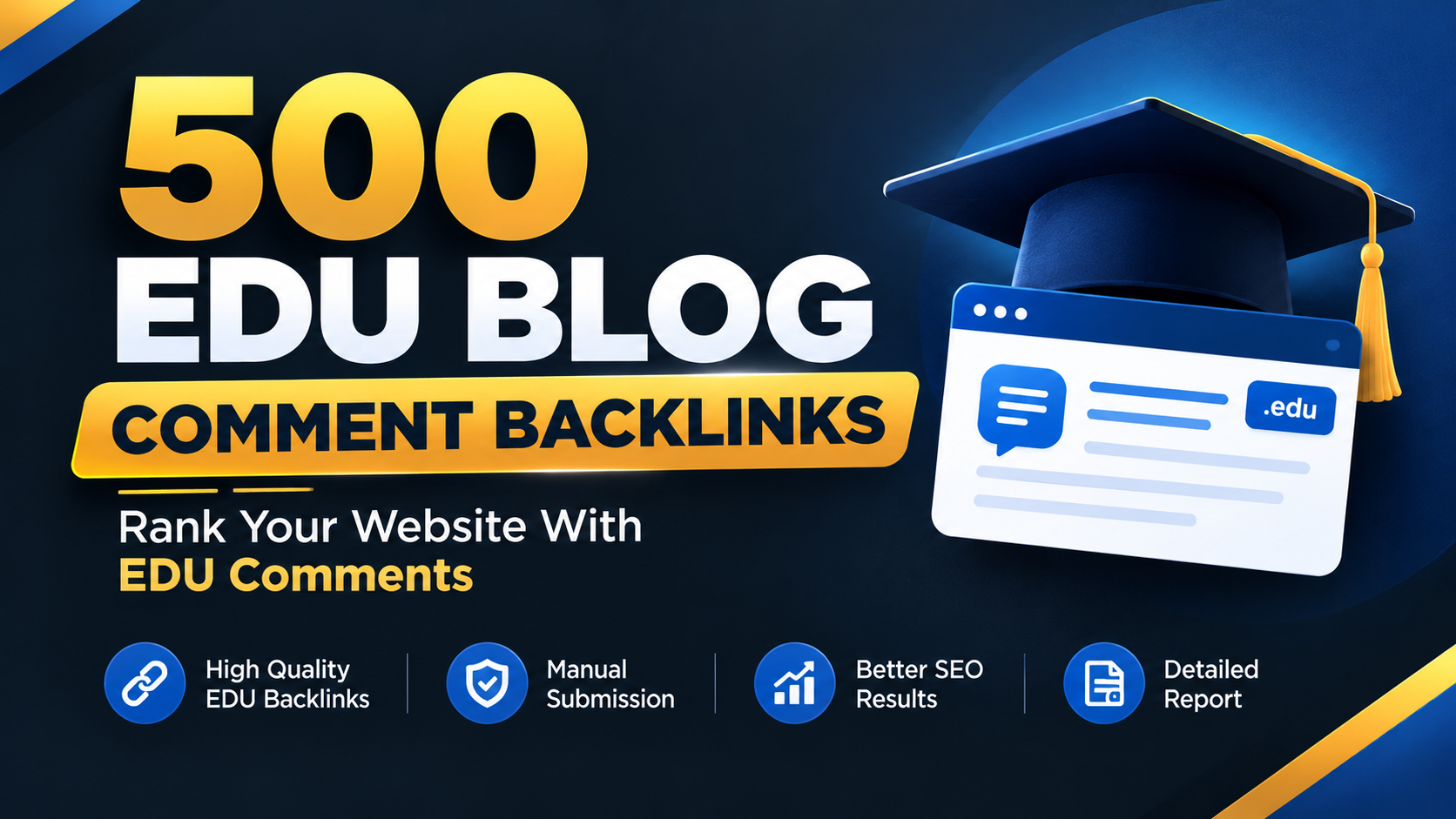500 High Quality EDU & GOV Comment Backlinks Manu...