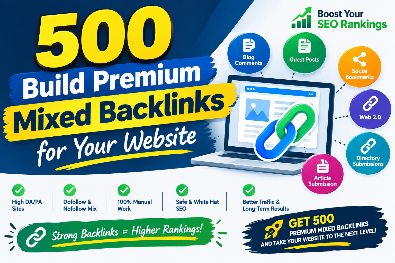 I Will 500 Build Premium Mixed Backlinks for Your Web...