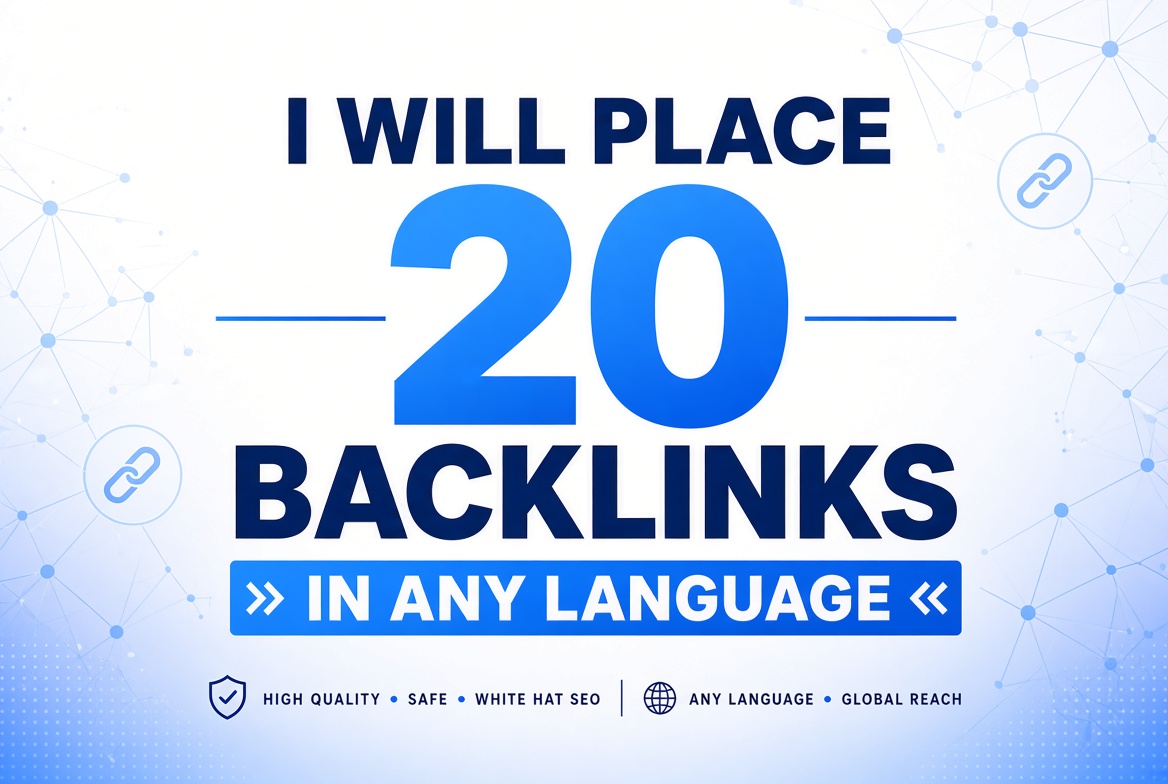 I Will Place 20 Backlinks in Any Language