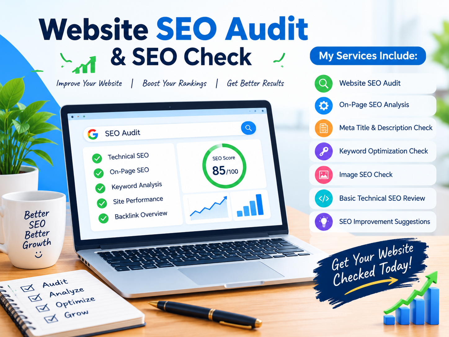 I will perform a professional website SEO audit and S...