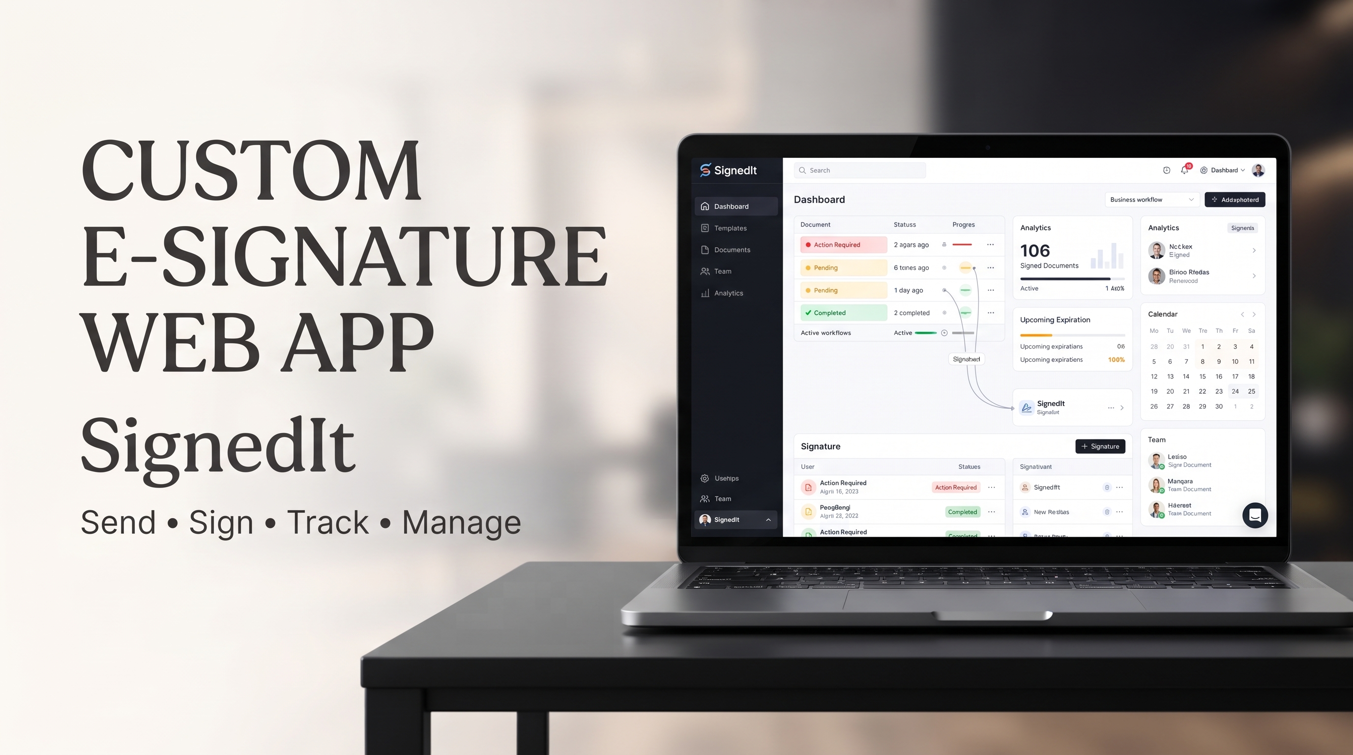 I will build a professional e-signature web app for y...