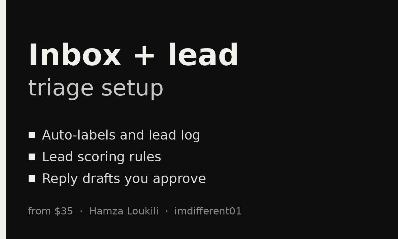 I will set up Gmail inbox triage that labels leads an...