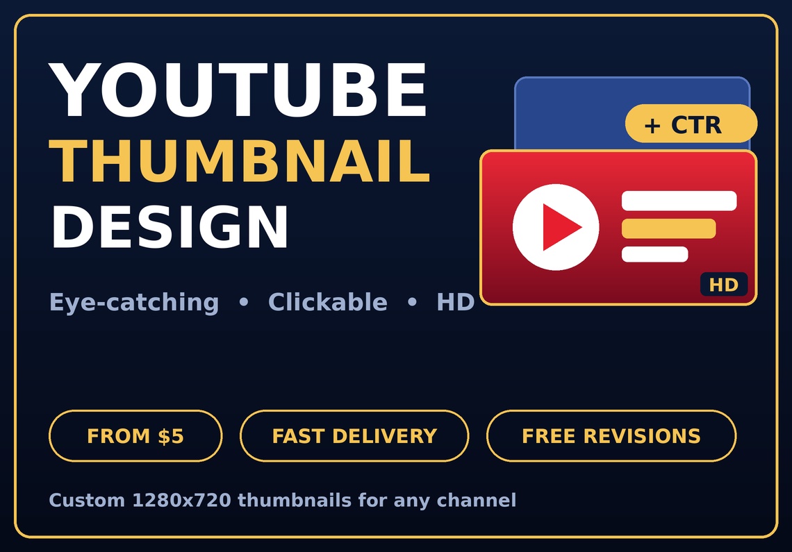 I will design eye-catching YouTube thumbnails that bo...