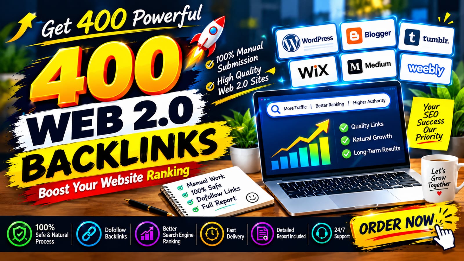 I Will Create 400 Web 2.0 Blog Posts with SEO Backlin...