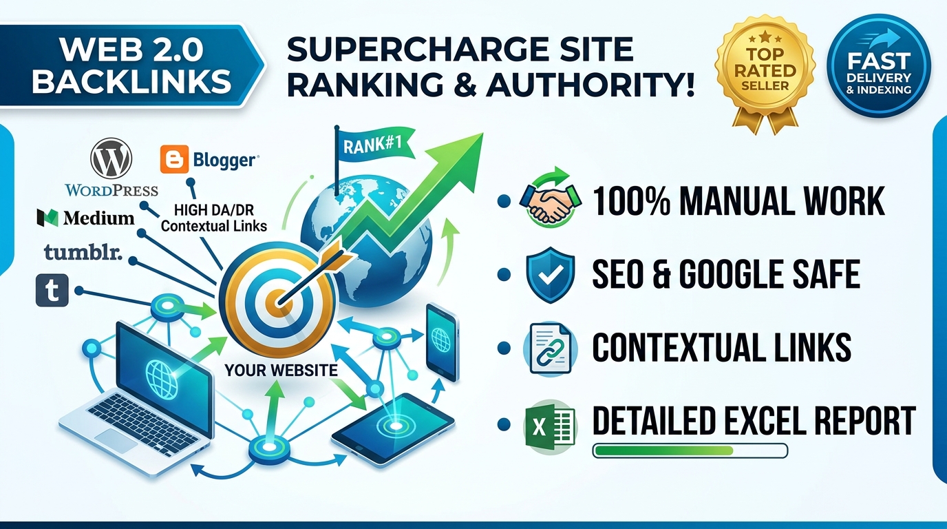 I will create High DA Web 2.0 Contextual Backlinks fo...