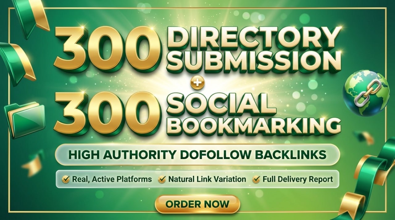 600 Dofollow Backlinks 300 Directory Submission + 300...