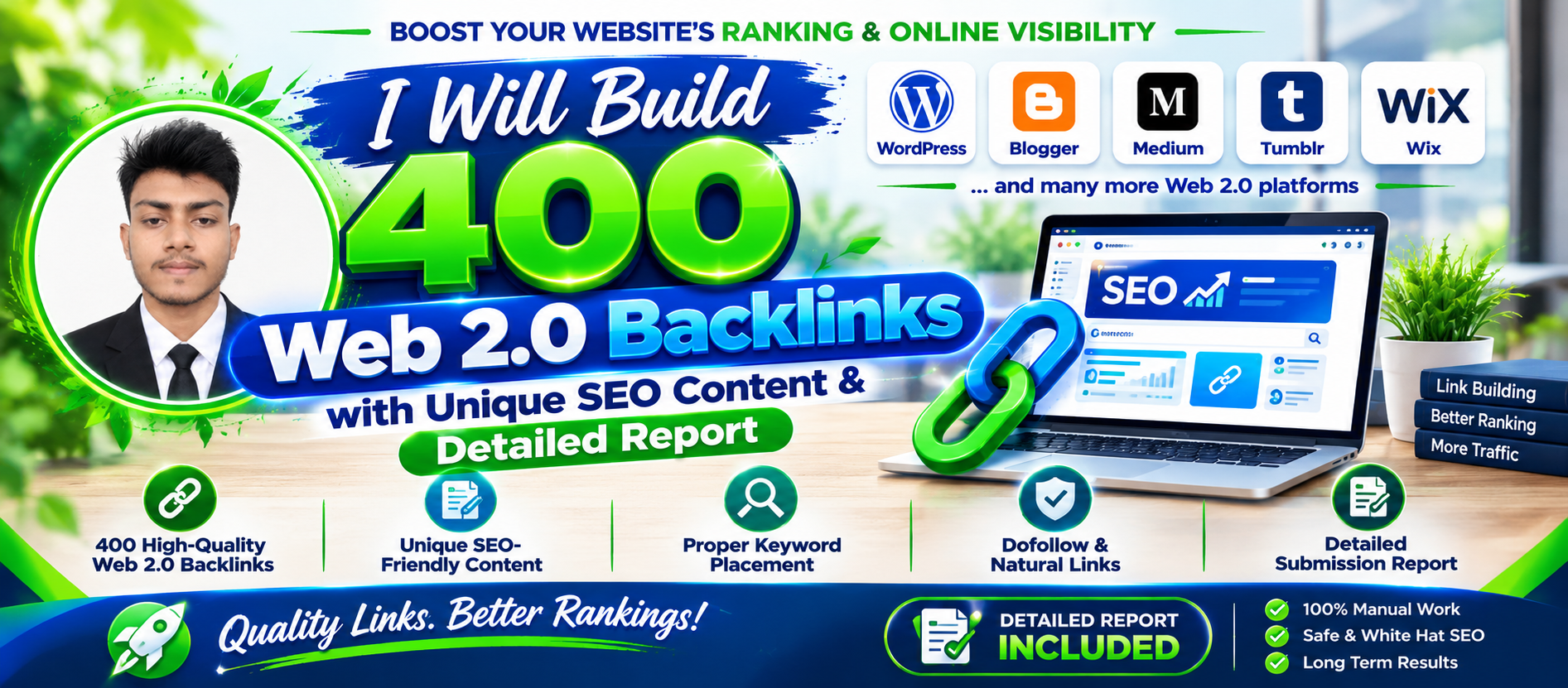 I will create Web 2.0 links for website SEO and link ...