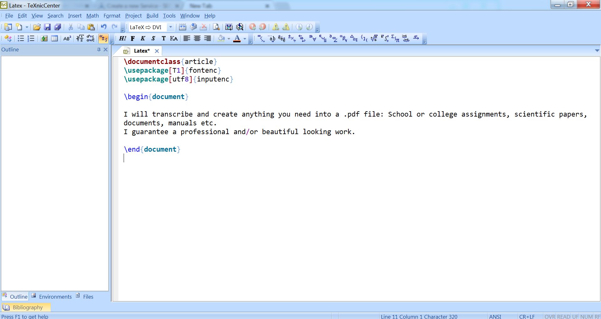 Transcribe, convert and create. pdf files using LaTeX