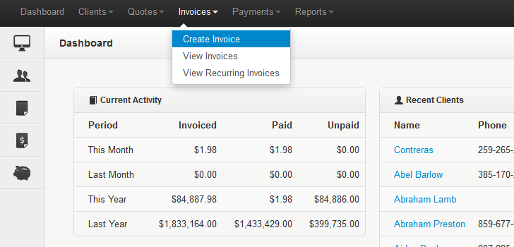 Invoice Management System, Create & sent invoice...