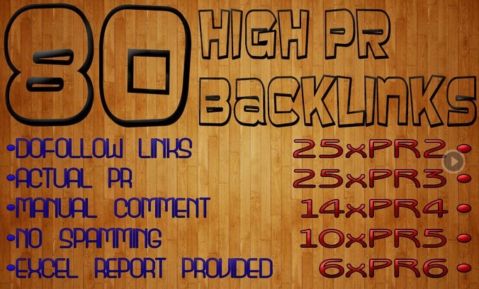 I will manually build 80 highPR backlinks on actual P...