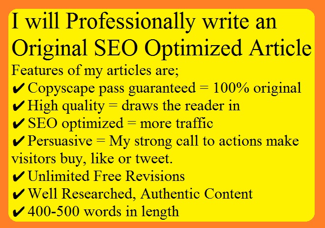 I will professionally write 400-500 words Original SE...