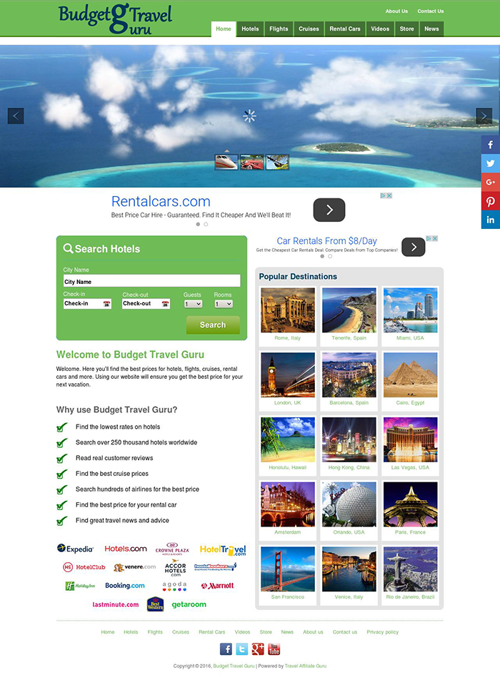 Automated Wordpress Hotel, Flight, Cruises, Rental...