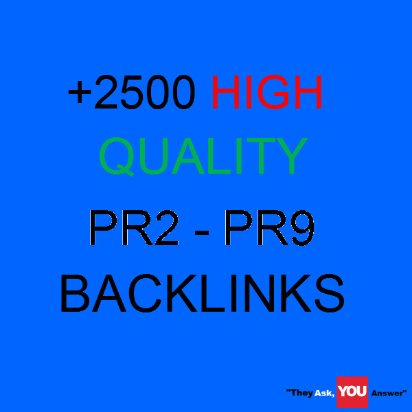 +2500 High Quality PR2 - PR9 Backlinks to your site