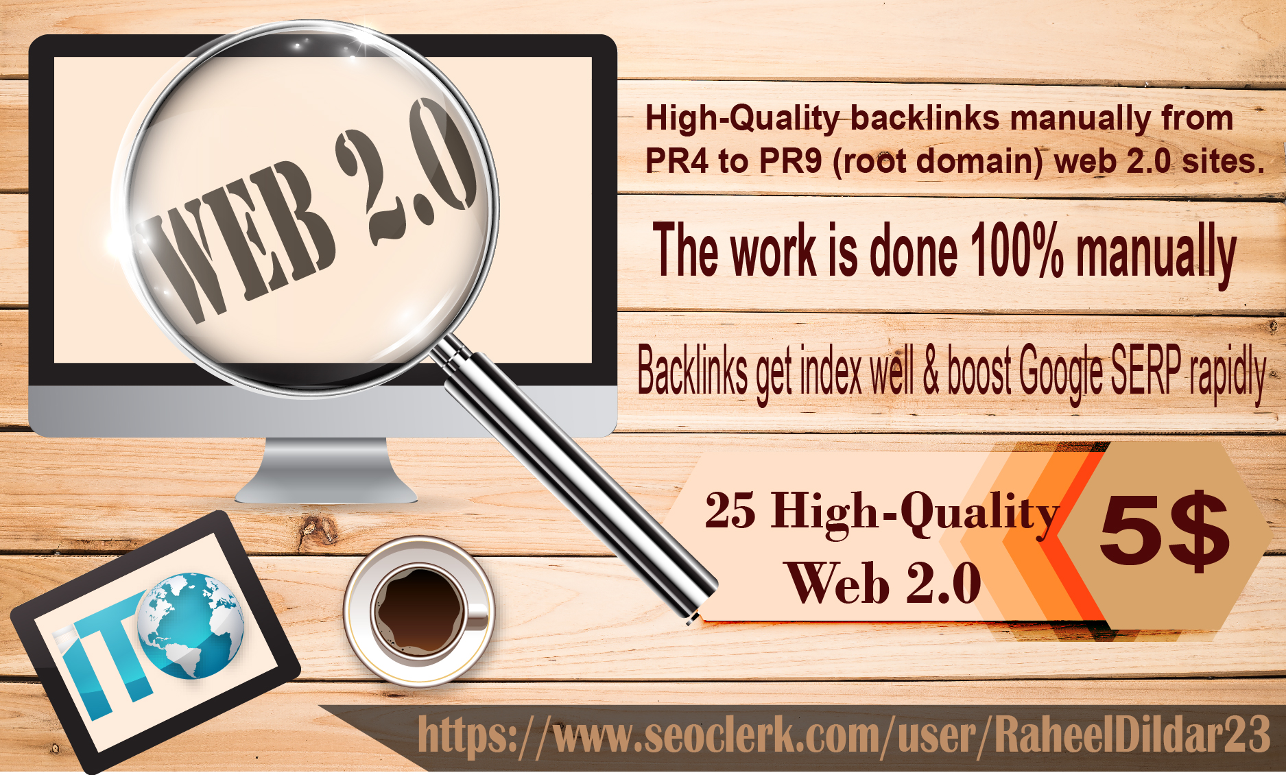 create 10 web 2.0 submission from High PR sites manua...