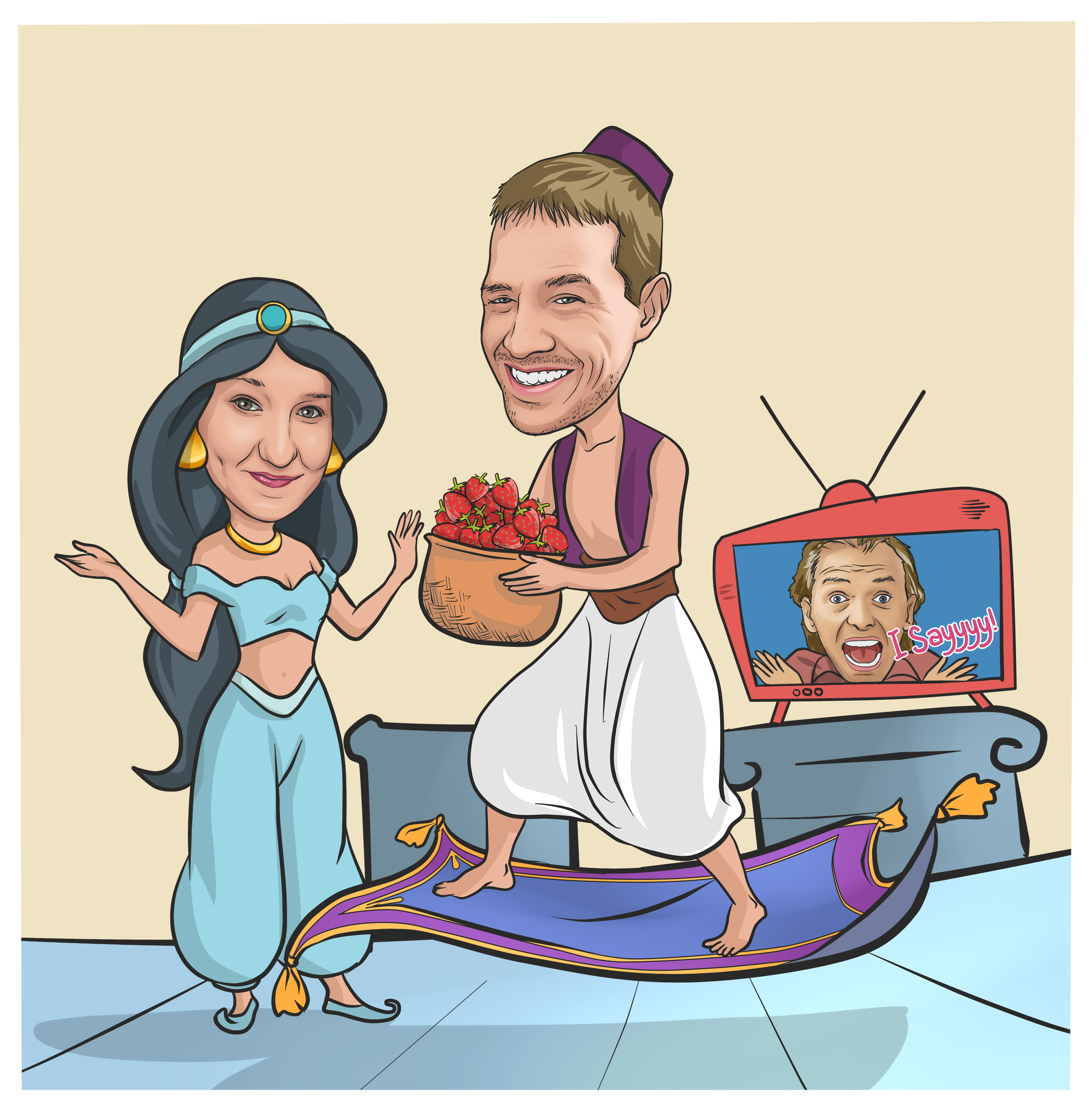 draw a cartoon and caricature