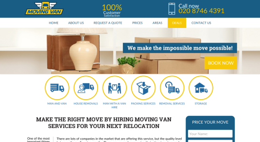 Established Removals & Man and Van Website for Sa...