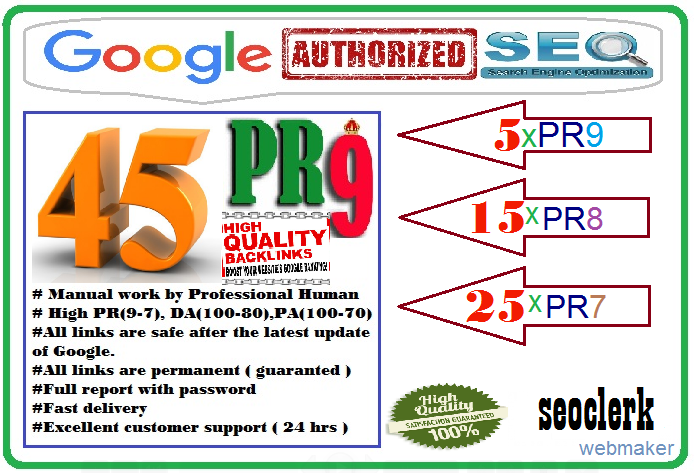 create 45 high authority backlinks