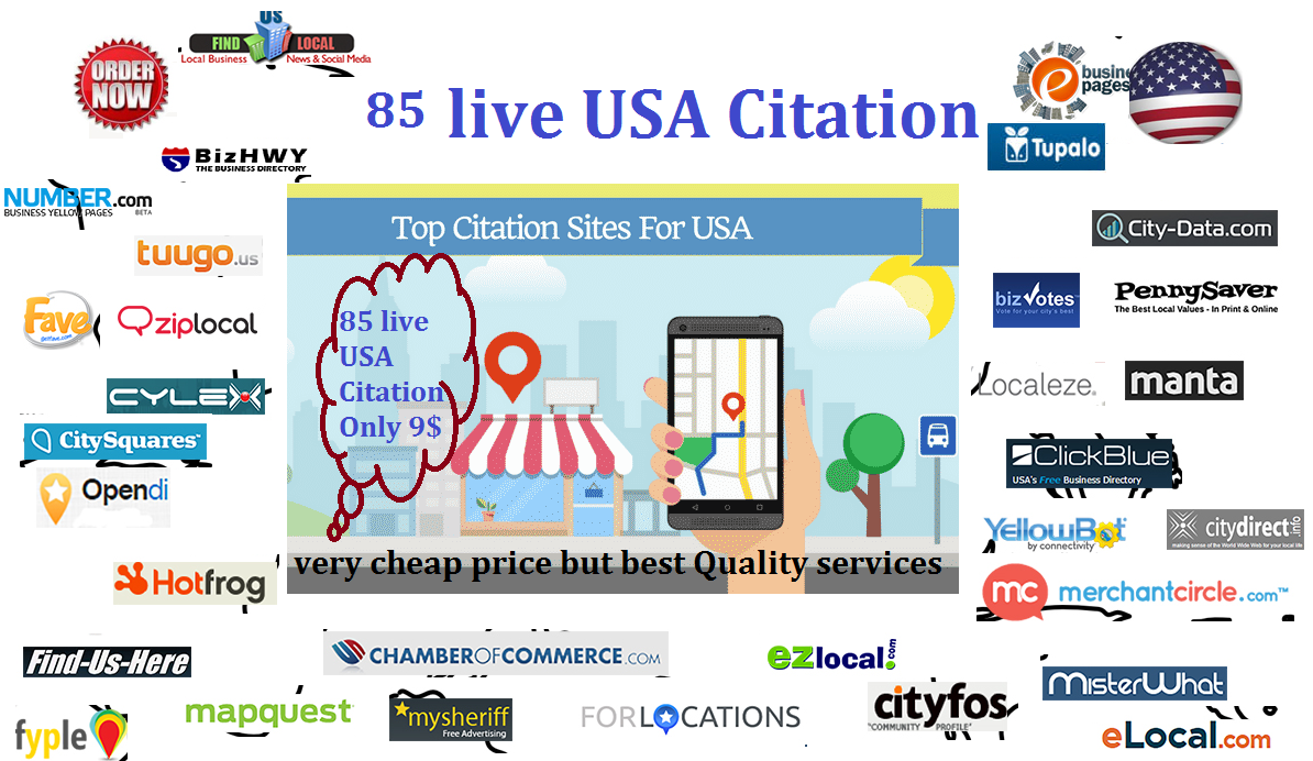 Create USA Top 85 Live local citation For USA New Bus...