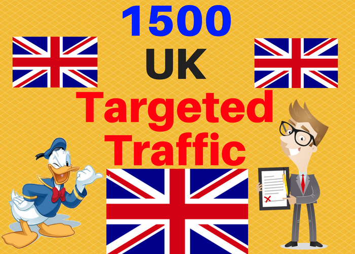 1500 UK TARGETED traffic to your web or blog site. Ge...