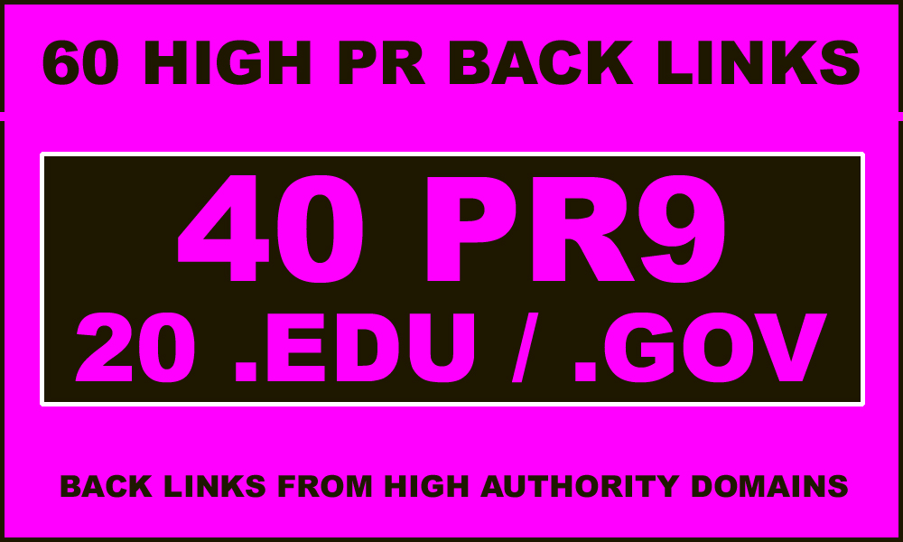 40 PR9-7 + 20. edu &amp. gov High PR Backlinks - EXCE...