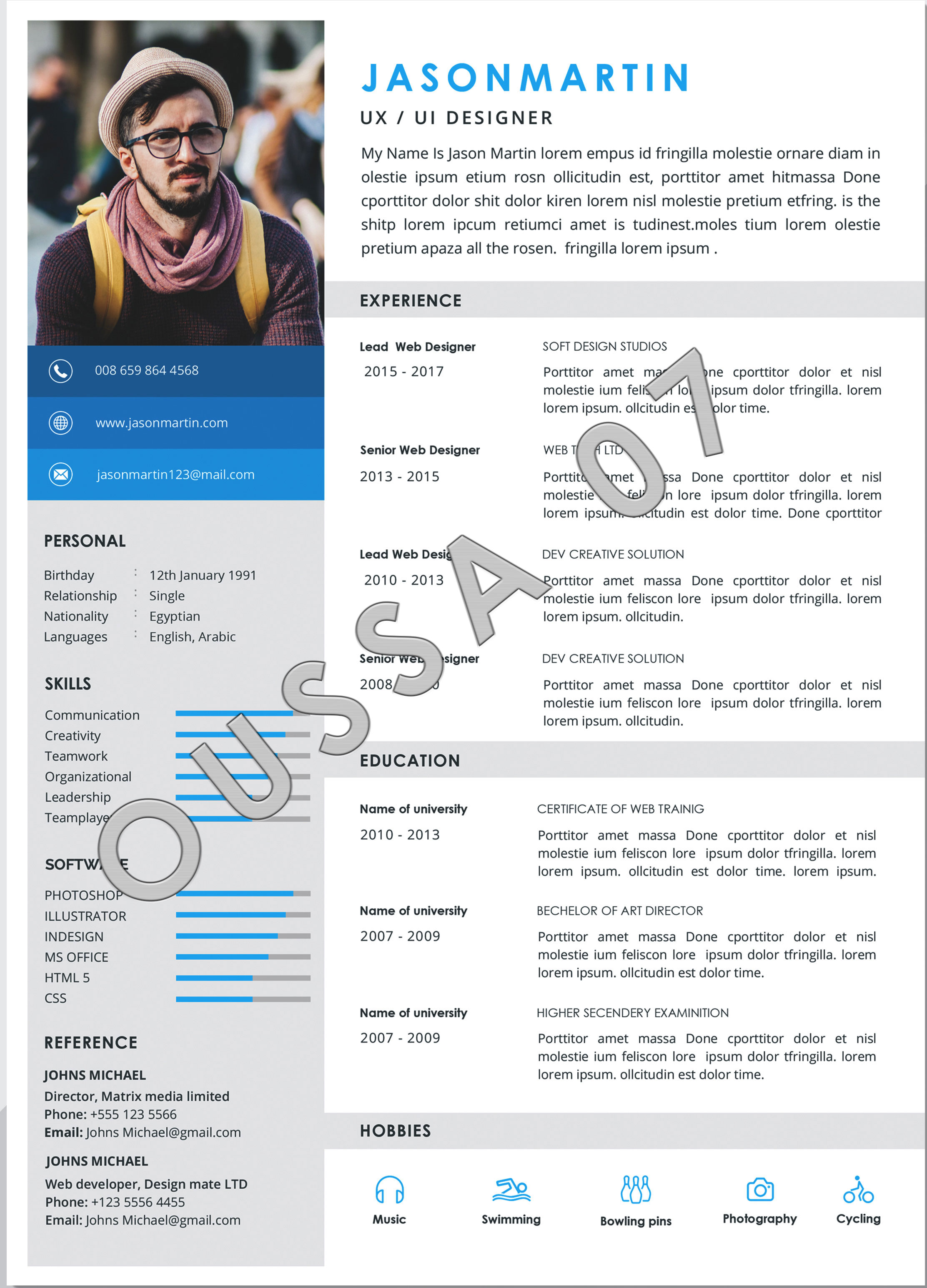 I will you provide with resume, CV, Curriculum Vita...
