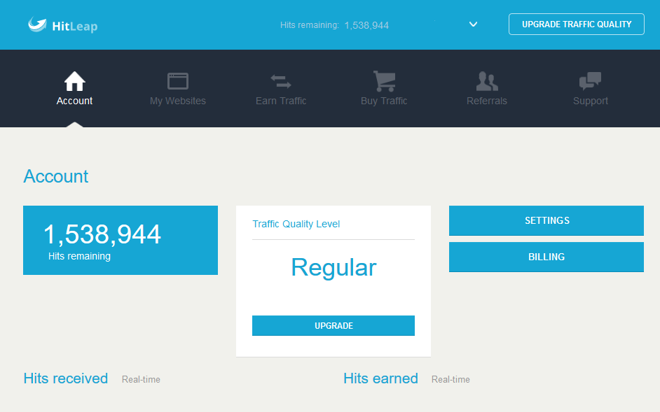 Add 150k hits for your account