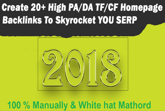 Create 20+ High PA/DA TF/CF Homepage Backlinks To Sky...