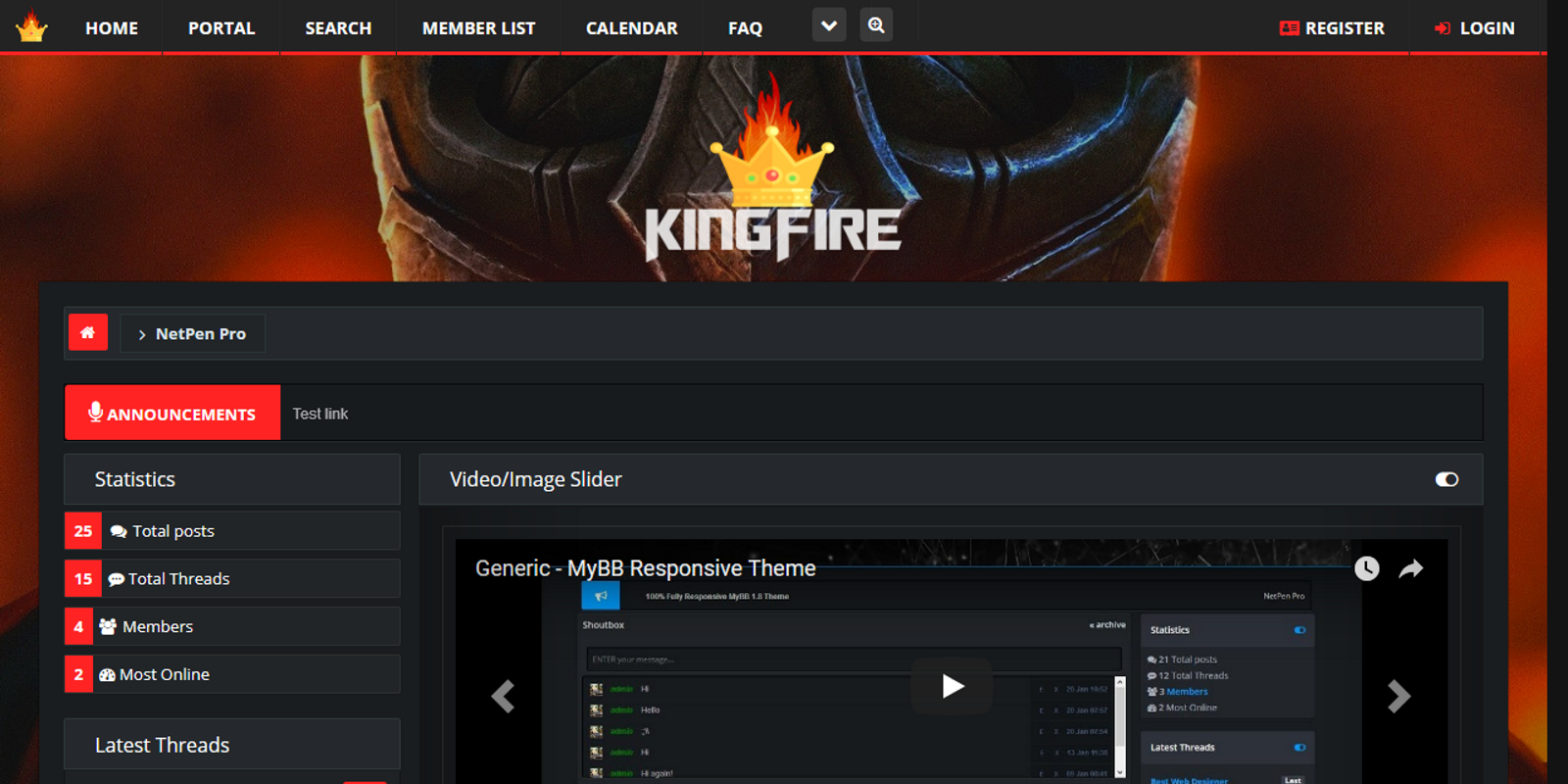KingFire, Responsive MyBB 1.8 Theme