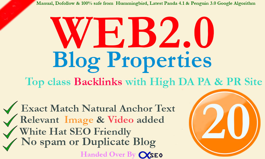 DO Build 70+ DA Super 20 Web2.0 Blog Propertise to Bo...