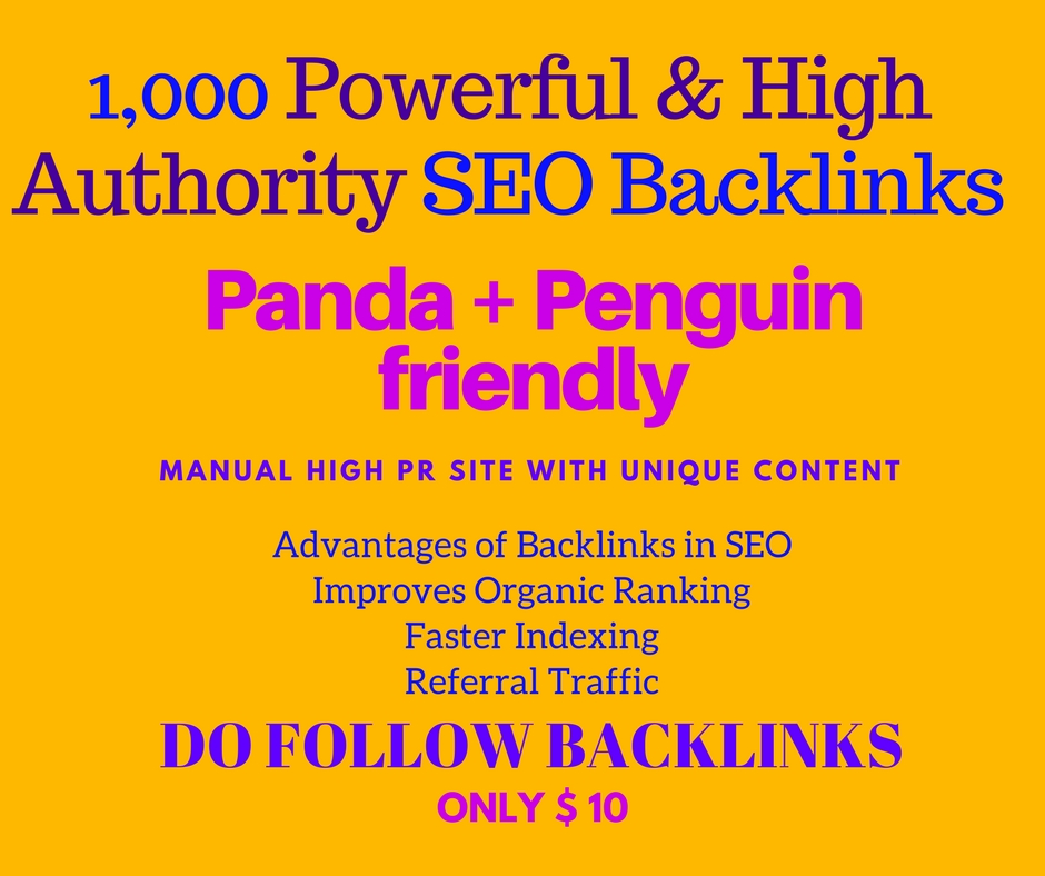 Provide 1000 High Athourity Backlink To Your Website ...