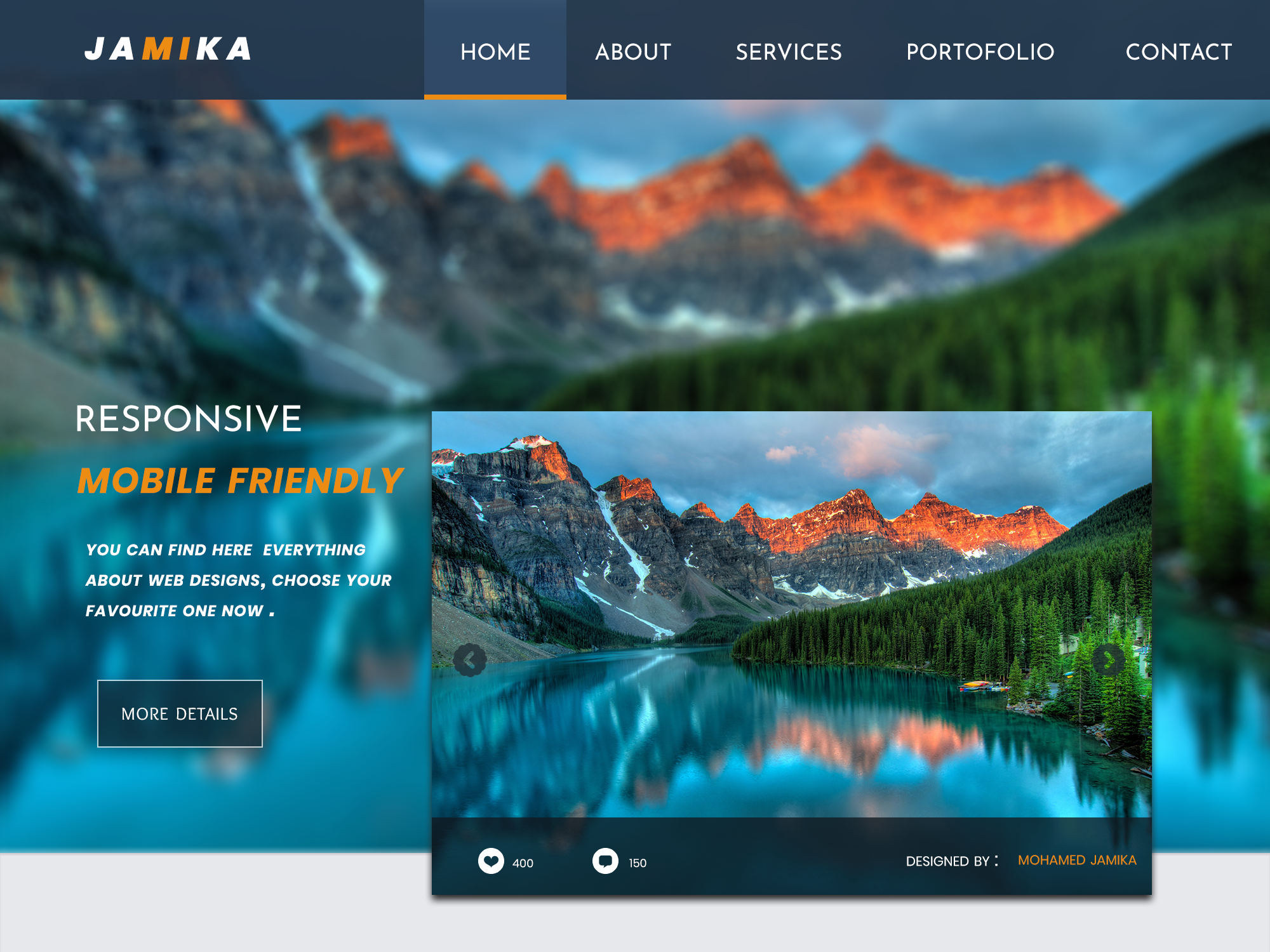 Design home pages or about us page etc.