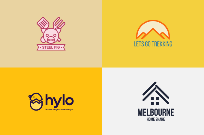 design 2 flat minimalist logo design