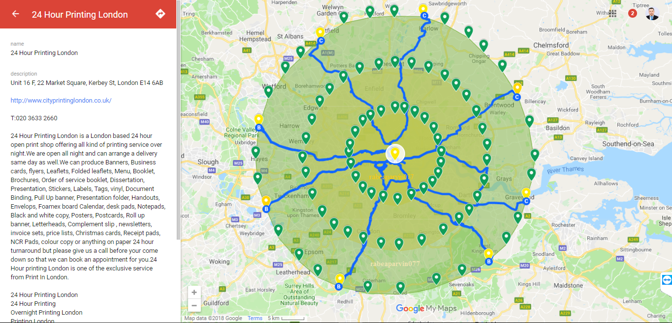 Create 400 Google Map Pin Citations With Driving Dire...
