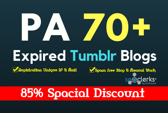 Register 3 Expired Tumblr PA & DA 70 Plus - Manua...