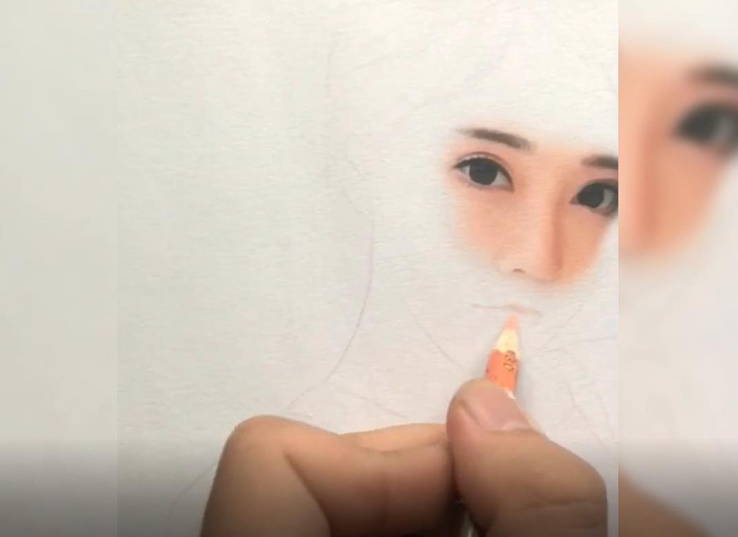 Draw a portrait with colored pencils and record the p...