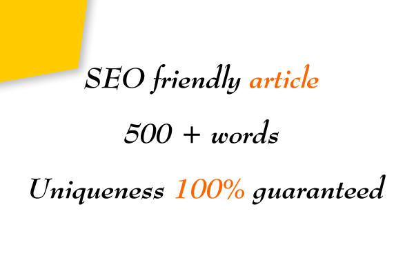 I will write SEO friendly 500+ words article that wil...