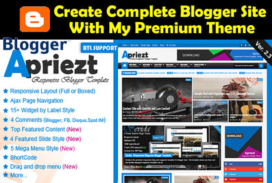 create blogger blog with premium and SEO friendly the...
