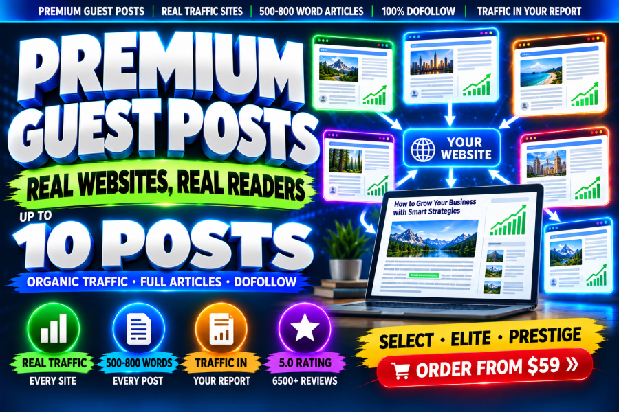 Publish 3 Premium Guest Posts on Real Websites With Organic Traffic, DoFollow