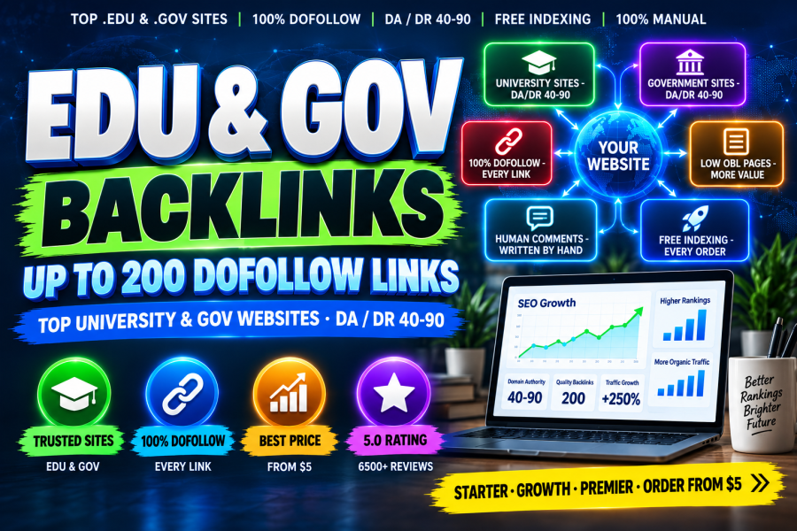 Build 50 EDU and GOV DoFollow Backlinks on Top University and Government Sites High DA DR