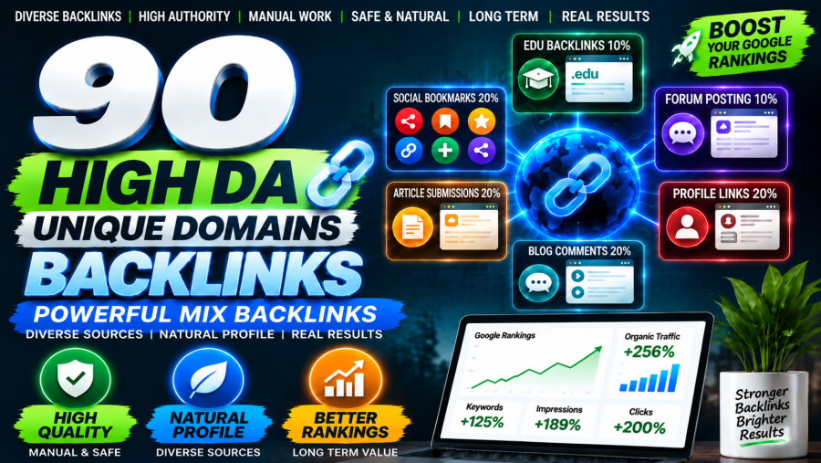 Build 90 PREMIUM SEO PACKAGE Indexed High Quality Backlinks